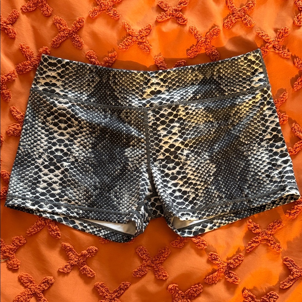 Snakeskin Print Athletic Shorts